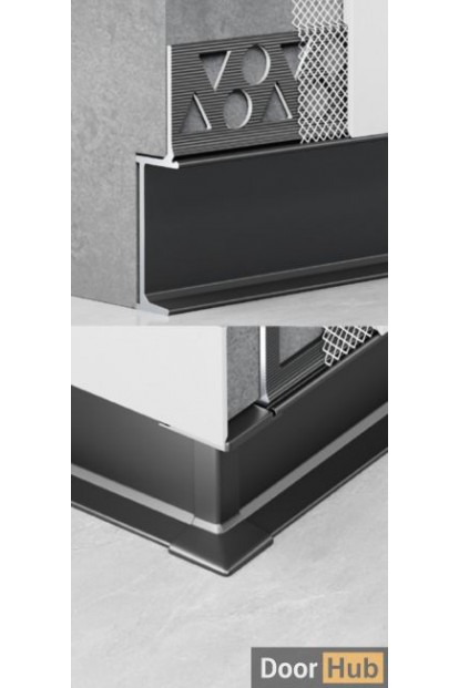 3cm Inset Wall-Finish Skirting Board | FLL-A-31-A3 Flush Aluminum Baseboard | DoorHub UAE